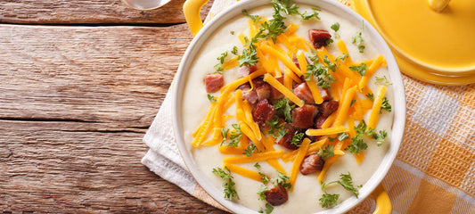 Baked Potato Soup with Butter Olive Oil