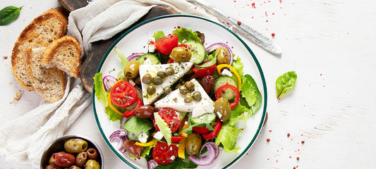 Lemon & Dill White Bean Spread with Mediterranean Cherry Tomato & Cucumber Salad