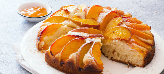 Peach (or Apricot) White Balsamic & Olive Oil Cake