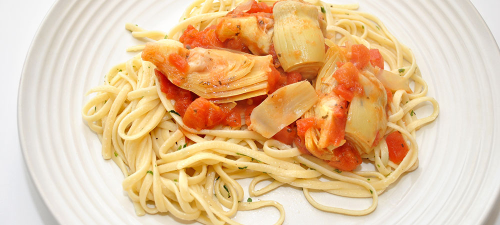 Olive & Artichoke Marinara Linguini – Oh Olive
