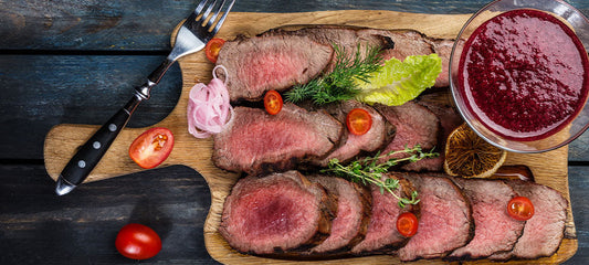 Beef Tenderloin with Easy Cranberry Balsamic Sauce