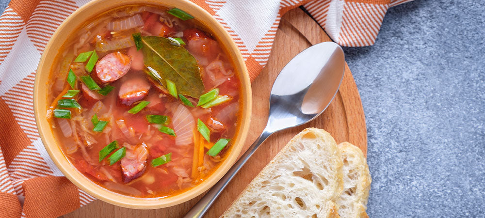 Tomato Sausage and Eggplant Soup
 &ndash; Oh Olive