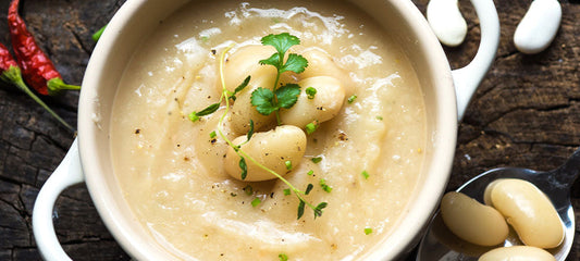 White Bean Bruschetta Soup with Olive Oil & Rosemary