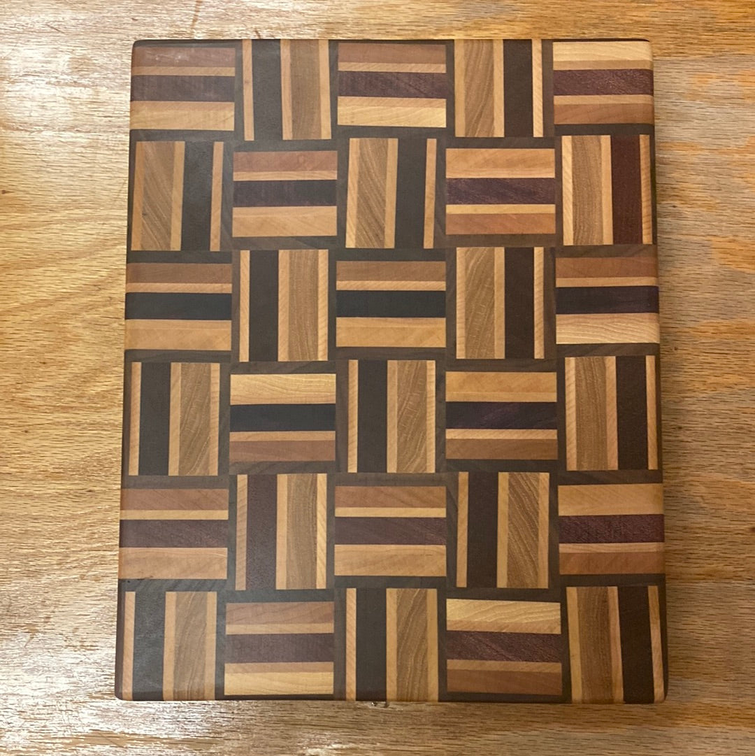 Behind the Fence Wood Cutting Board - 210 Pcs of Wood - Walnut Ash Maple Cherry Padauk Purple