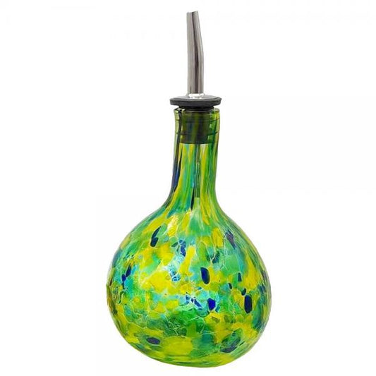 Yellow and Green Blown Glass Cruet