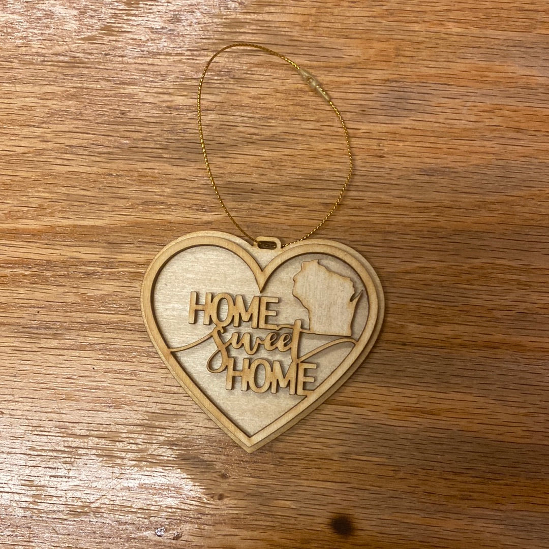 Behind the Fence Wood Ornament - Home Sweet Home