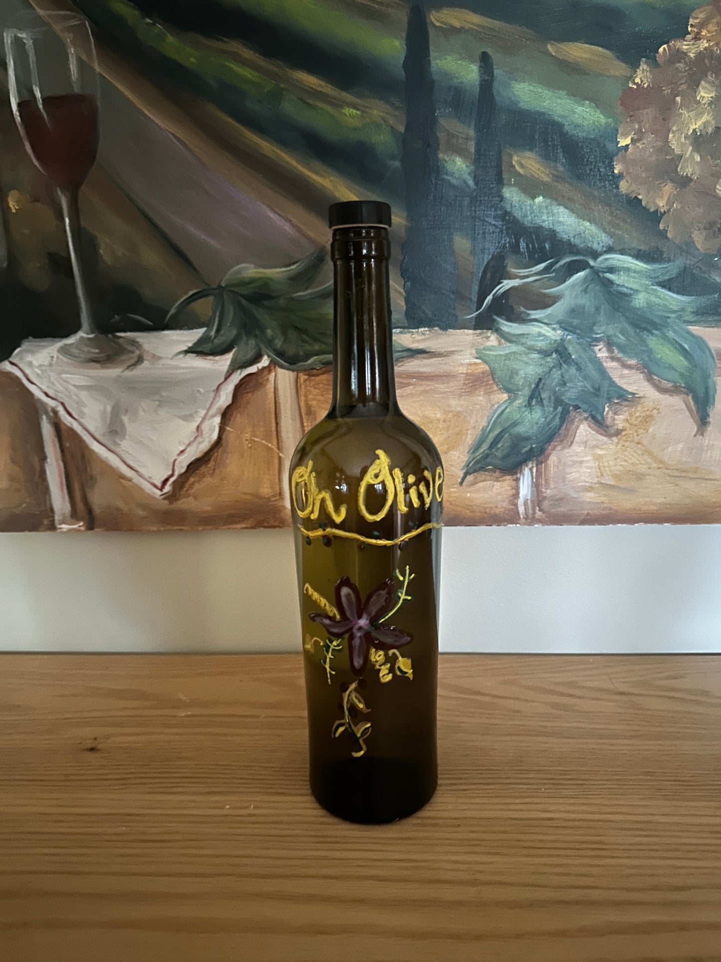 Making Memories for Mother's Day - Olive Oil Bottle Painting Class