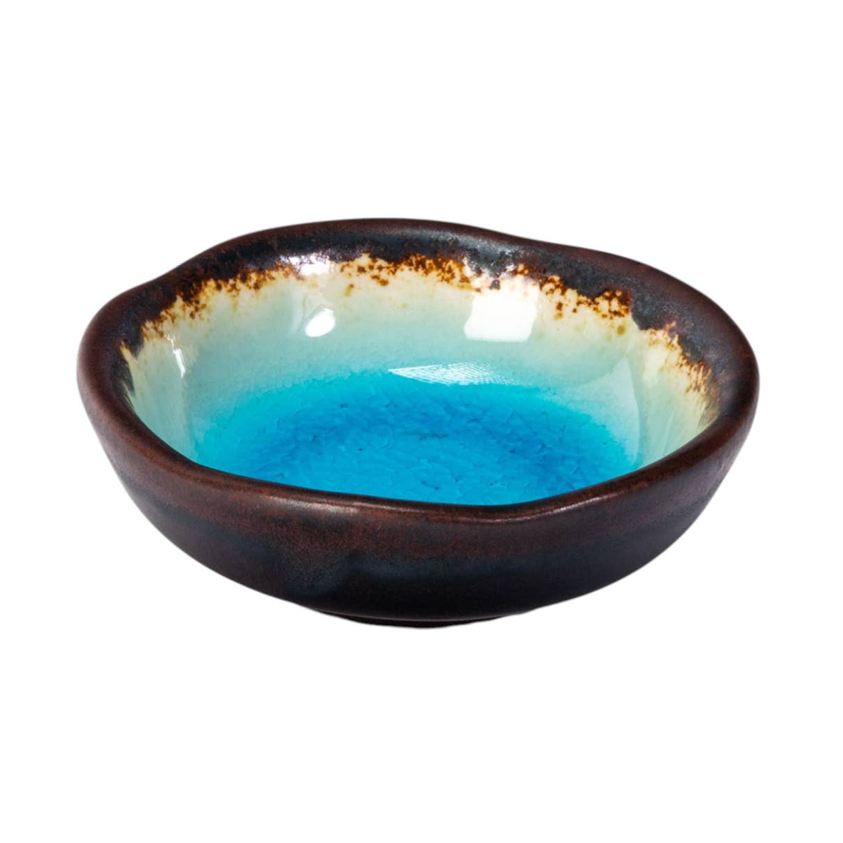 Aozora Kannyu Blue Ombre Dipping Dish Round