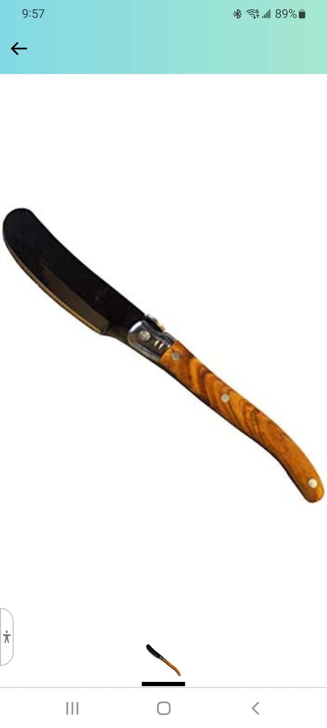 Olive Wood Butter Knife with Metal Blade