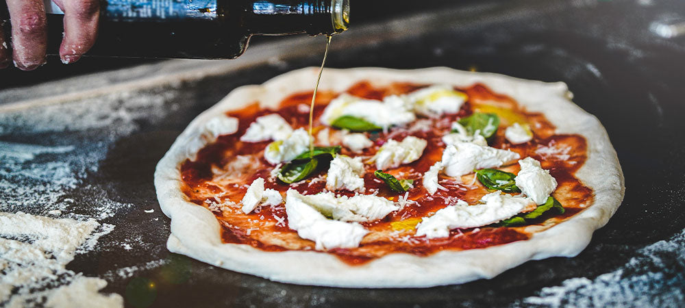 Aruban Style Pizza with Garlic Olive Oil