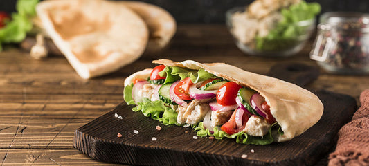 Chicken & Olive Salad Pitas