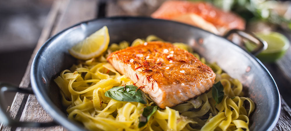 Pasta with Smoked Salmon, Lemon & Garlic