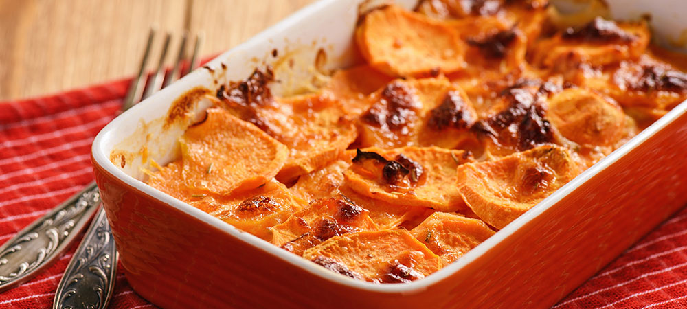 Sweet Potato Casserole with Butter Extra Virgin Olive Oil
