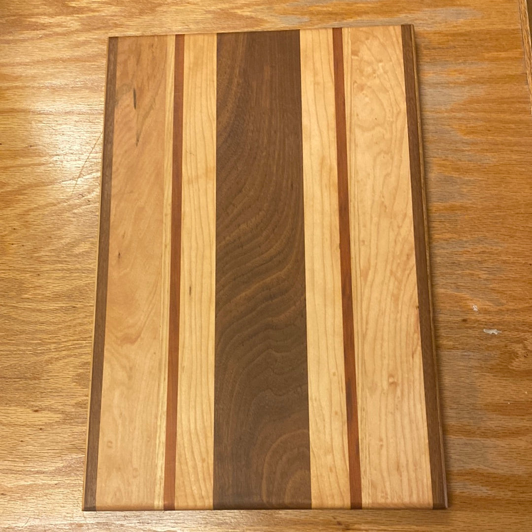 Behind the Fence Wood Cutting Board - Walnut Maple Padauk