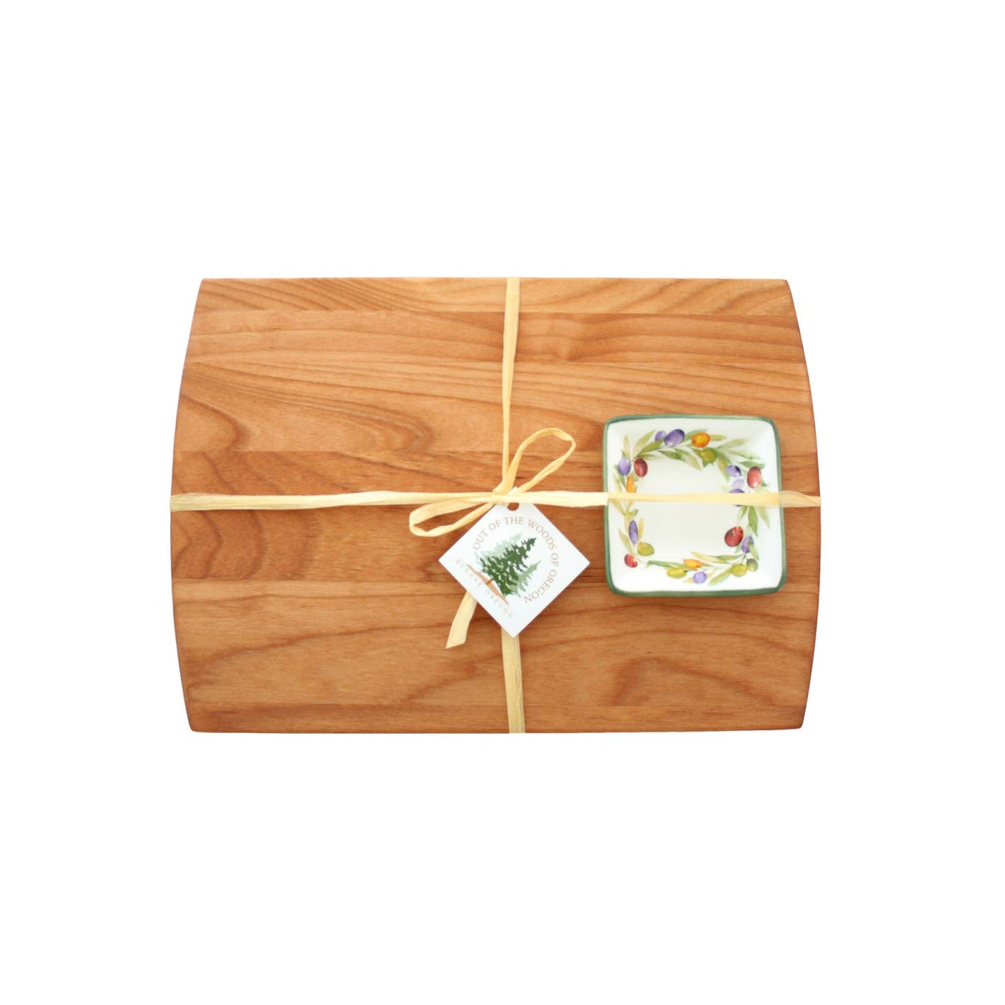 Bread and Oil Board w/single Dipping Dish Olive Wreath