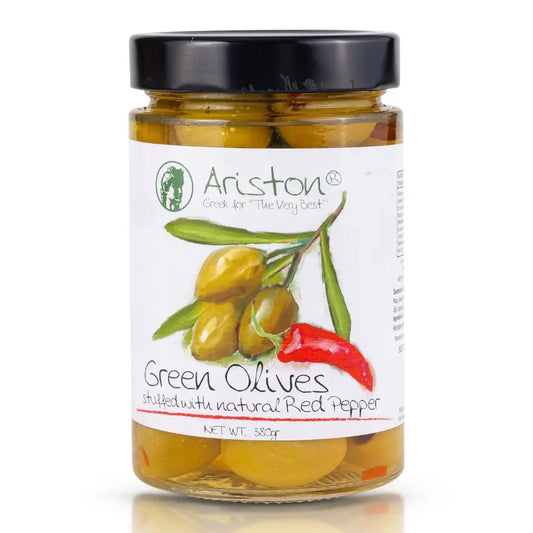 Ariston Green Olives Stuffed with Sweet Red Peppers