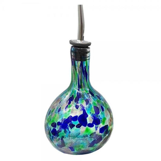 Blue and Green Blown Glass Cruet