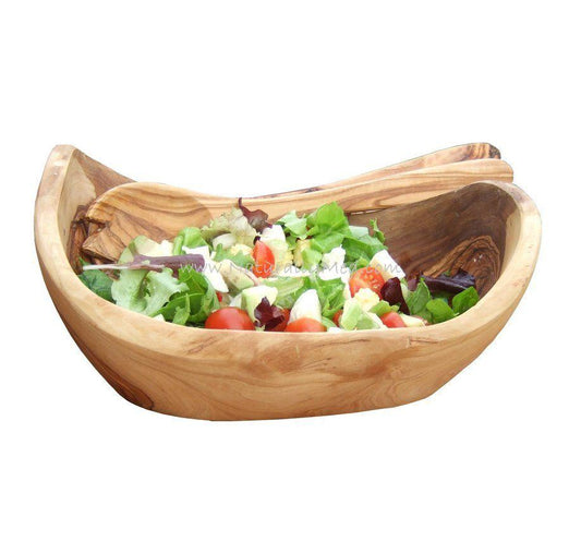 Olive Wood Large Fruit Bowl (Boat shaped) 12.5"