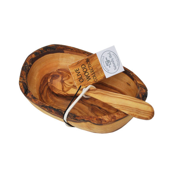Olive Wood Gift Set Natural Bowl & Spoon