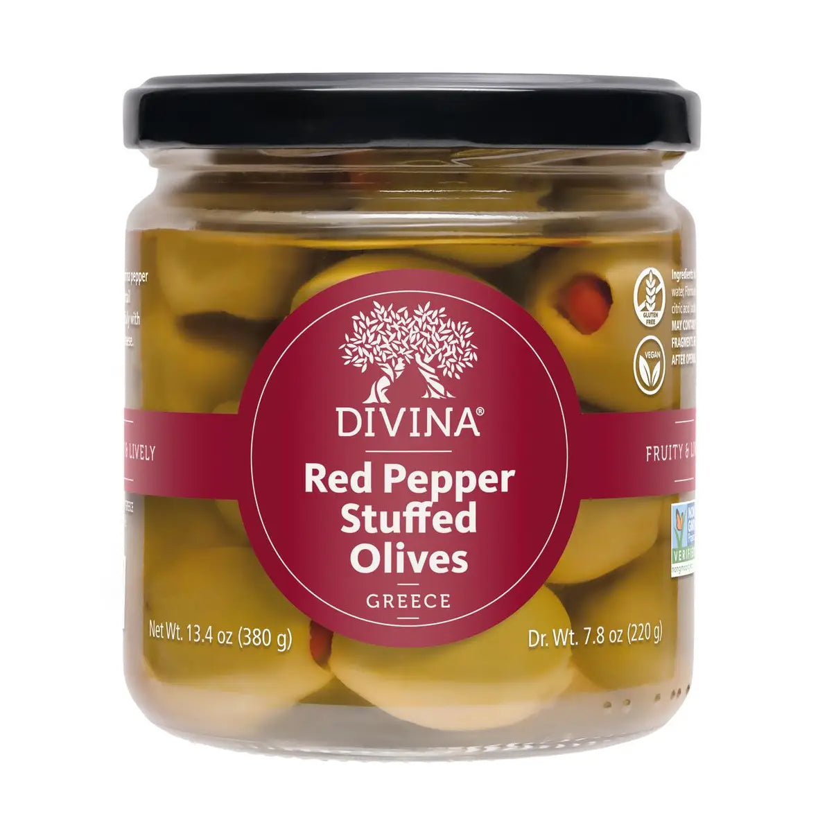 Divina Red Pepper Stuffed Olives