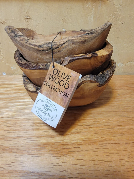Olive Wood Large Dipping Bowl Set of 3